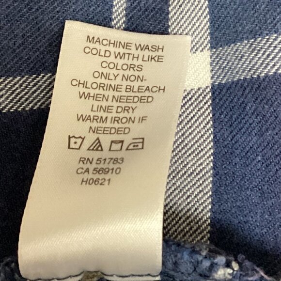 Maurices Flannel Button-Up Top Cotton Blend Blue & White Plaid XL #228A - Picture 9 of 9